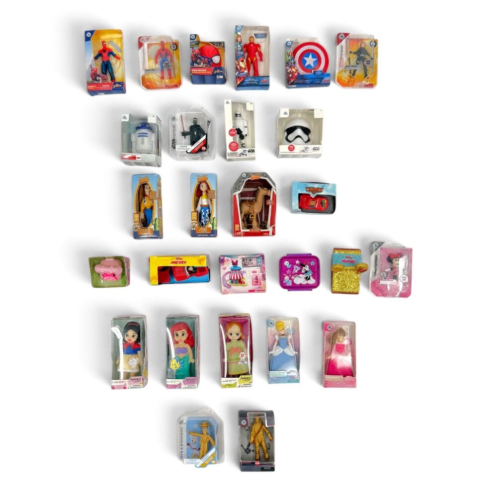 Zuru Disney Mini Brands Lot of 27 Includes Ultra Rare GOLD Woody & Chewbacca